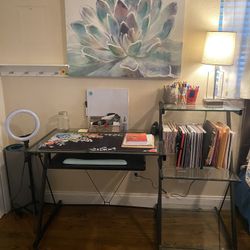 Z-Line Nero Desk and Bookcase - Black