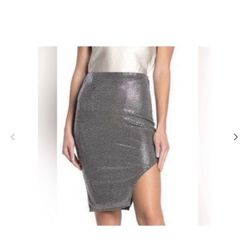 Silver Metallic Skirt Size S Retail $80