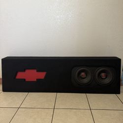 2 8 Inch Subwoofers and Sub Box