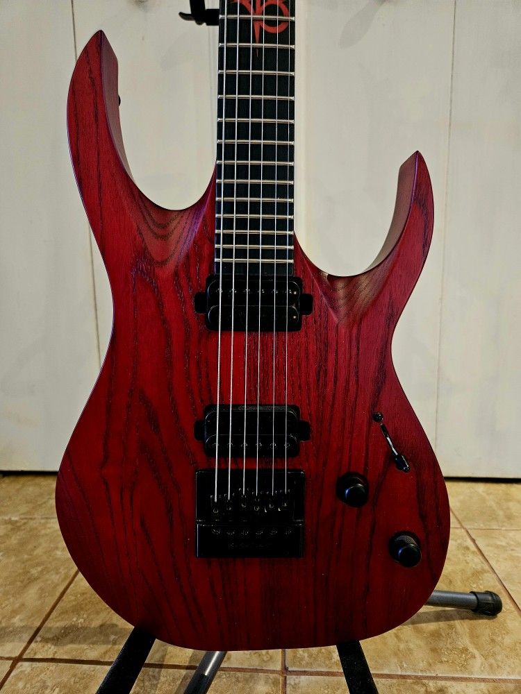 Solar A1.6 ROP Blood Red Open Pore Guitar