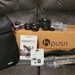 Canon M50 Camera Bundle + Lens + Mic + Lighting 