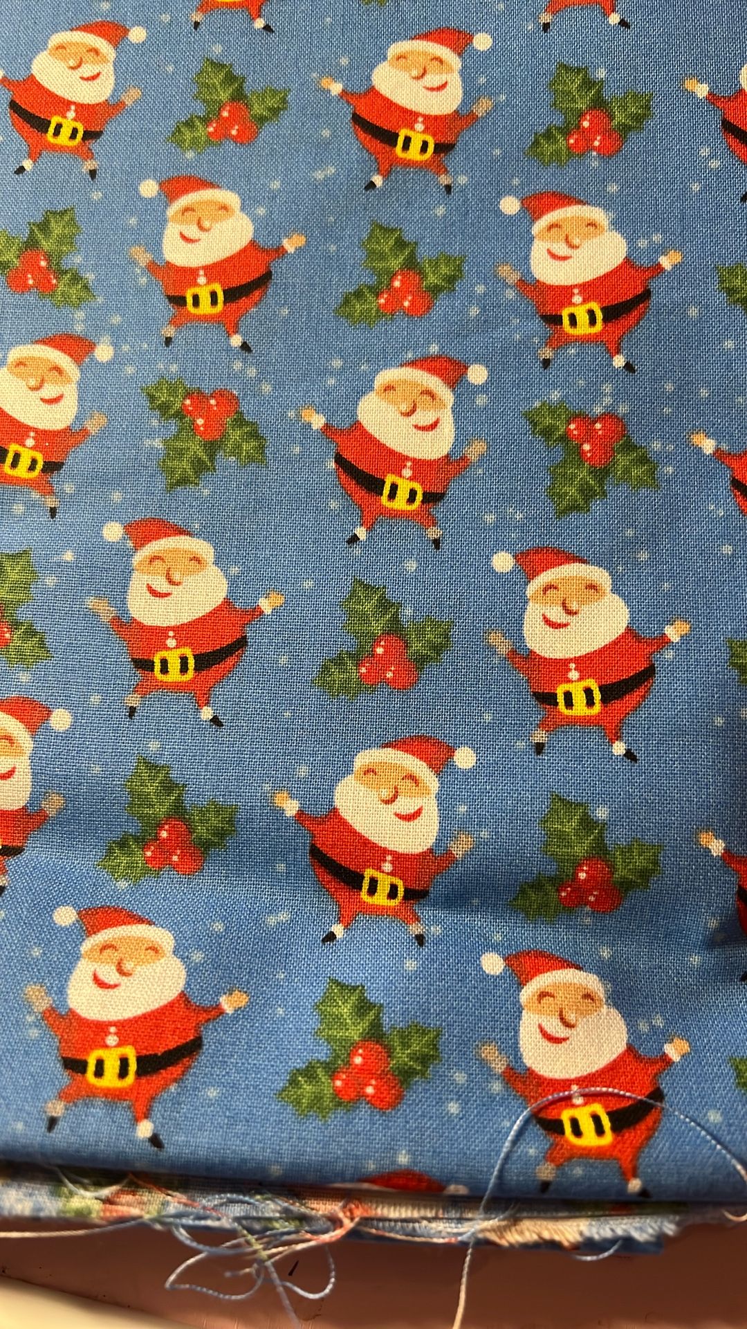 Fa-3 Christmas Blue- Santas Fabric