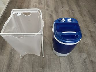 Portable Mini Washing Machine + IKEA Laundry Hamper
