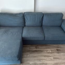 IKEA Kivik Sofa w/ Chaise – Blue Denim – Mint Condition