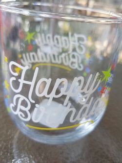 Glass happy birthday