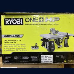 Ryobi One Plus Hp Table Saw Kit. 2 Batts And Charger Included