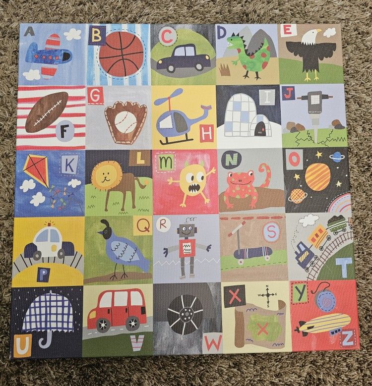 Oopsy Daisy Too My ABC's, Boy, Canvas Wall Art 21" x 21"
Make learning fun with this educational wall art for kids.
Excellent Pre-owned condition
Wa