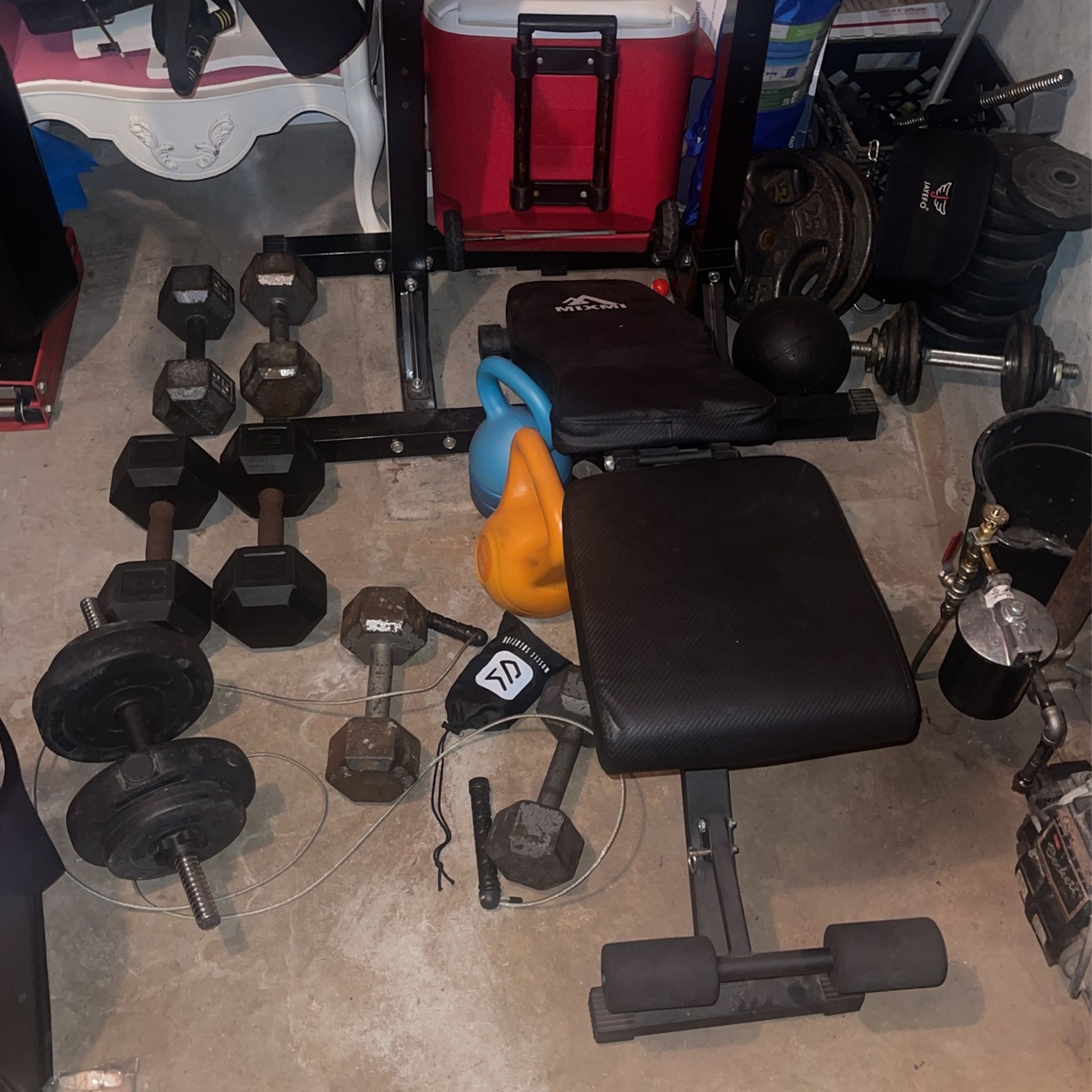 Lot Of Workout Equipment