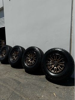 Fuel Rebel 8x6.5 20” Bronze Wheels with 37x12.50r20 Falken WildPeak AT4W All-Terrain Tires