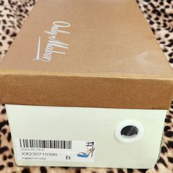 Only Maker Blue patent leather platform sandal heels