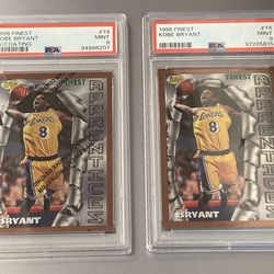 Lot of 2 Kobe Bryant 1996-97 Topps Finest PSA 9  graded rookie cards