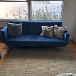 Blue Velvet Futon