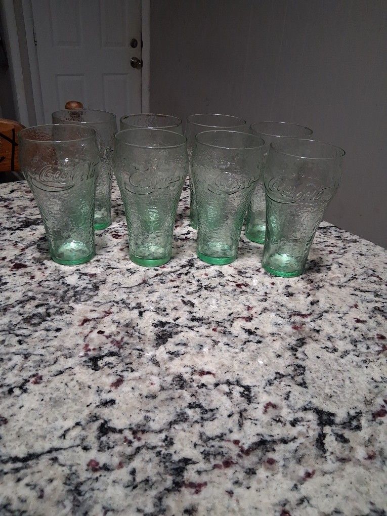 8 Coke Glass Cups