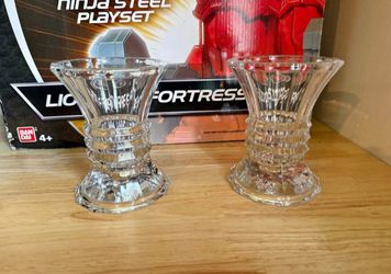 Vintage Clear Glass Candle Holders