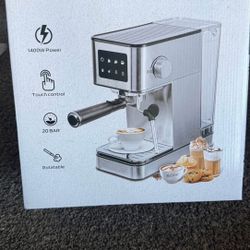 Coffee machine 2025 with milk frother.