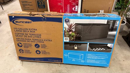 Suncast 170 Gallon Extra Large Deck Box. Our price $109