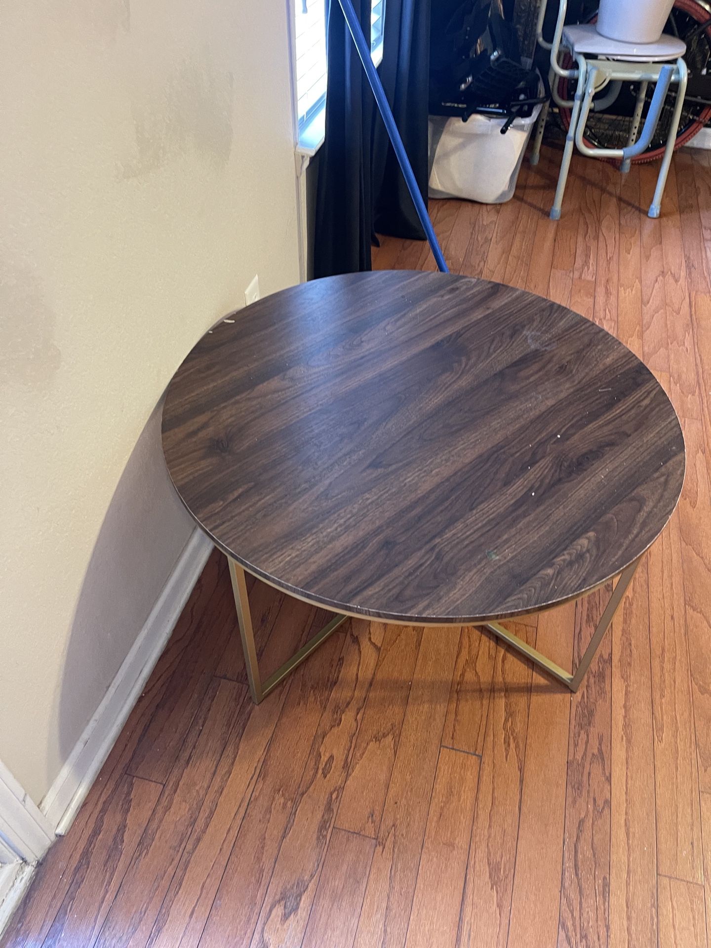 Wood & Gold Coffee Table