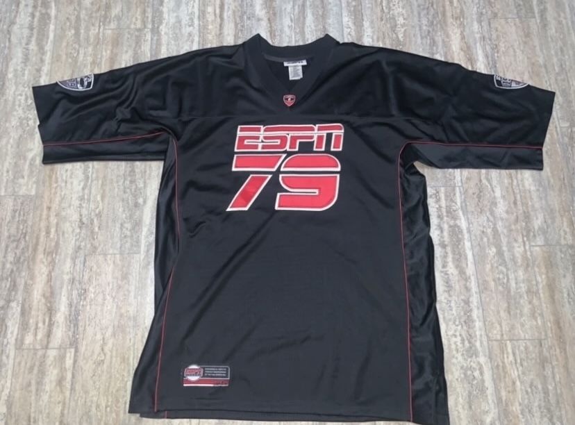Black NFL NBA MLB vintage starter black ESPN football jersey (Size- Large) BRAND NEW AUTHENTIC- $40