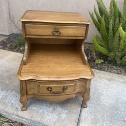 Selling One Vintage Nightstand With Two Drawers 