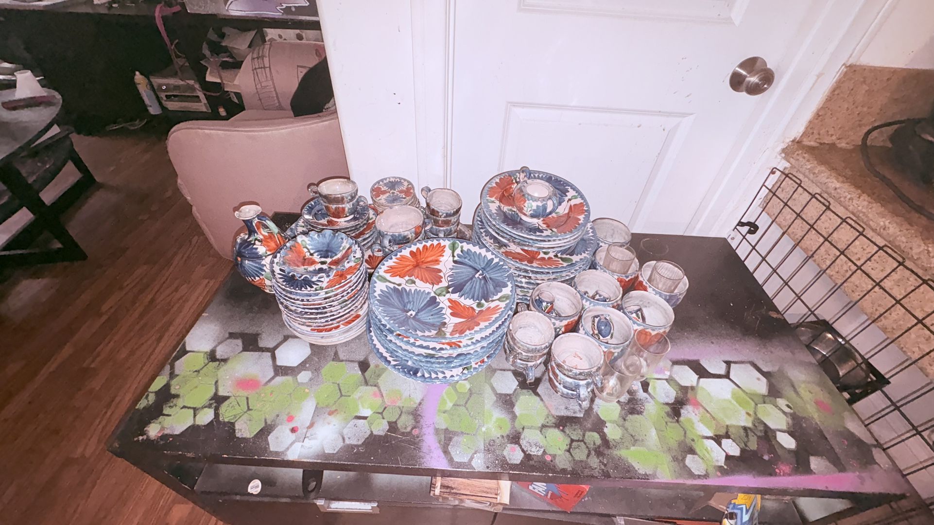 1940'S VINTAGE OAXACA MEXICAN TOURIST POTTERY DRIPWARE