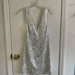 Forever 21 Silver Sequin Dress, Size Medium