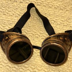Steampunk Brown Round Goggles with Black Strap