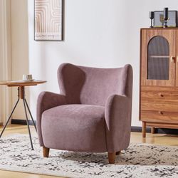 Wingback Accent Fabric Club Chair Seat