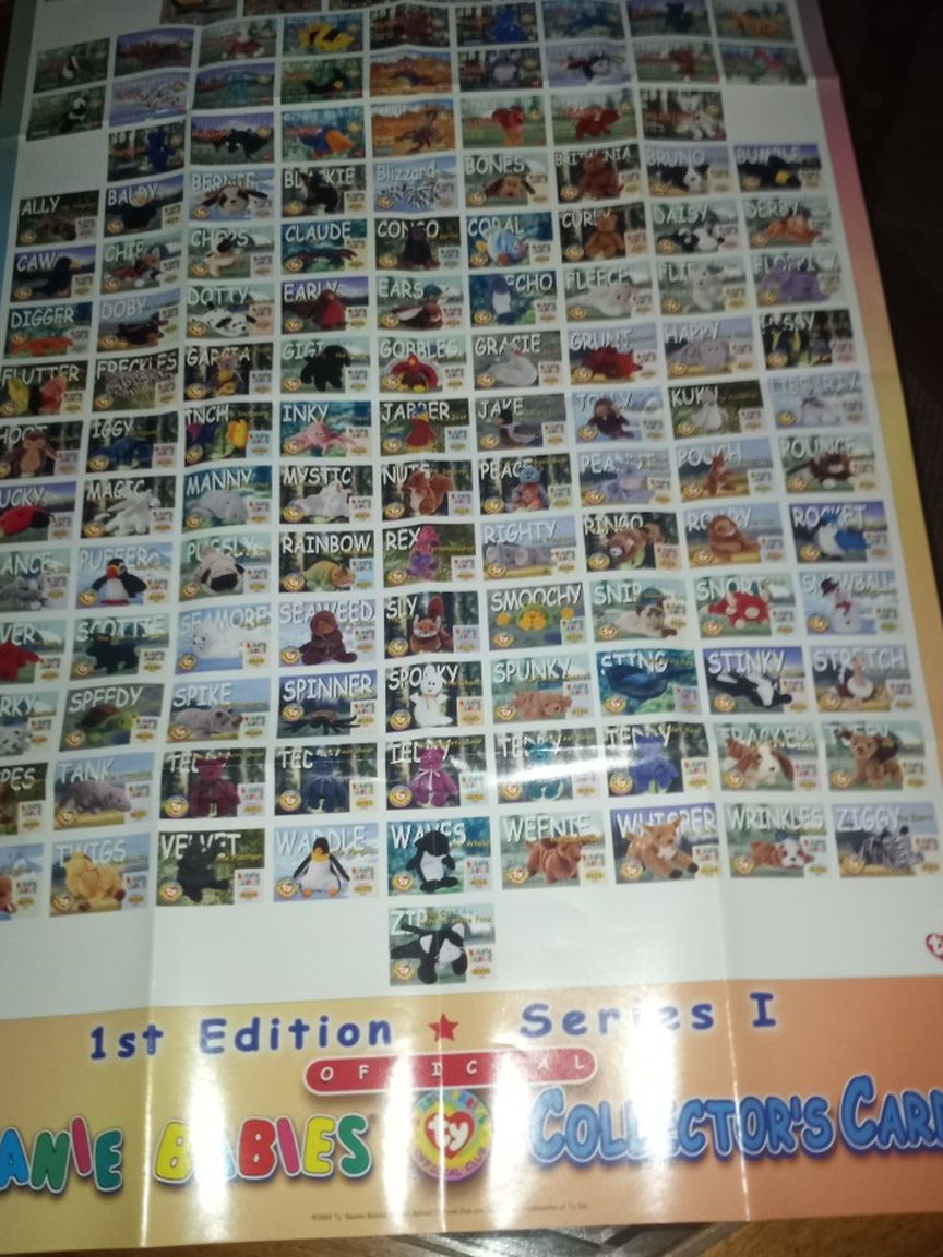 2 Posters: BEANIE BABIES Collector Cards
