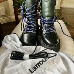 Larroude Women’s Leather Combat Boots 