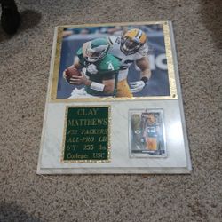 Clay Matthews Green Bay Packers Display w/ Rookie Card
