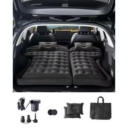Car Air Mattress, Inflatable Car Camping Mattress, Flocking Thickened Travel Beds, Durable Portable Sleeping Pad with Air Pump, 2 Pillows, Nozzle, Car