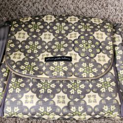 Petunia Pickle Diaper Bag Floral Green Grey