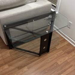 3 Shelf Glass Media Cabinet 