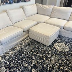 Pottery Barn Sectional Slip Cover Sofa