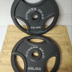 PAIR  OF  45  LB.  OLYMPIC  EASY  GRIP  OLYMPIC  PLATES
