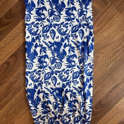 Long Skirt White With Royal Blue Size Small Brand New! 