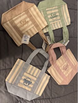 Trader Joe's mini canvas tote bags