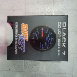 GlowShift Black 7 Color 200 PSI Mechanical Air Pressure Gauge 