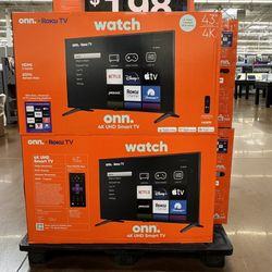 43” Onn Smart 4k Roku Led Tv