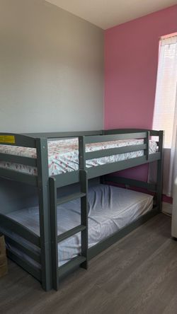 Gray Wood Twin Bunk Bed