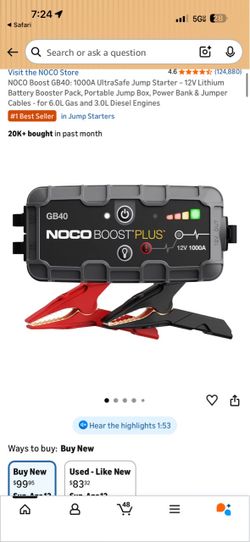 NOCO Boost GB40 12V 1000A Jump Starter