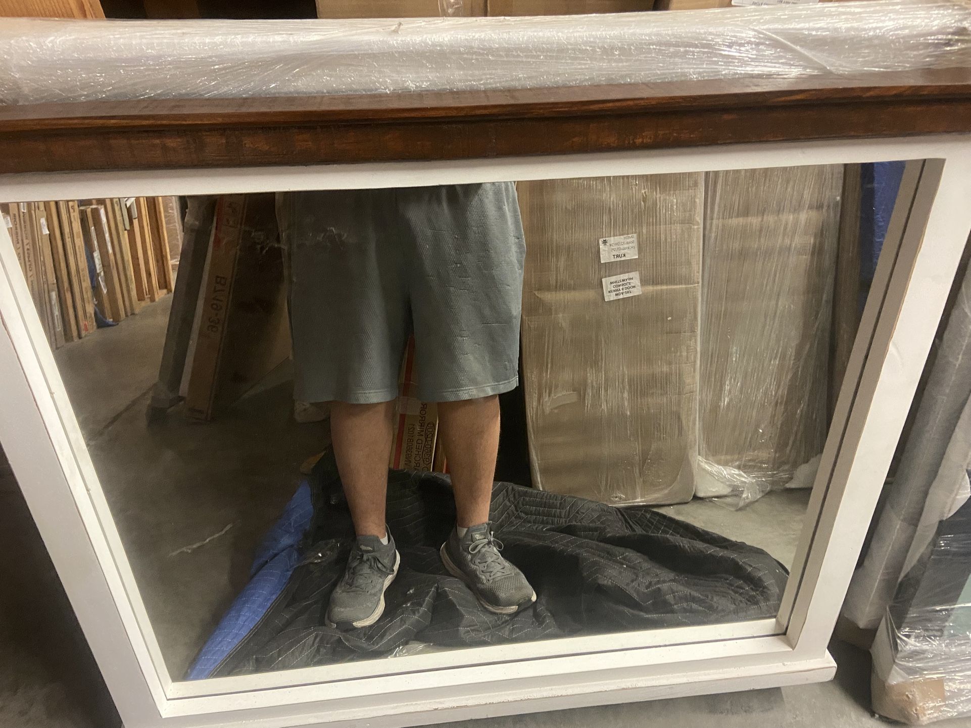 Brown And White Mirror