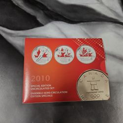 2010 Special Edition Uncirculated Set Of Winter Olympics Canadian Coins