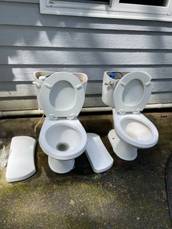 Free. Two complete & working toilets. No cracks.