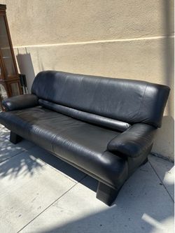 Post Modern Black Leather Sofa
