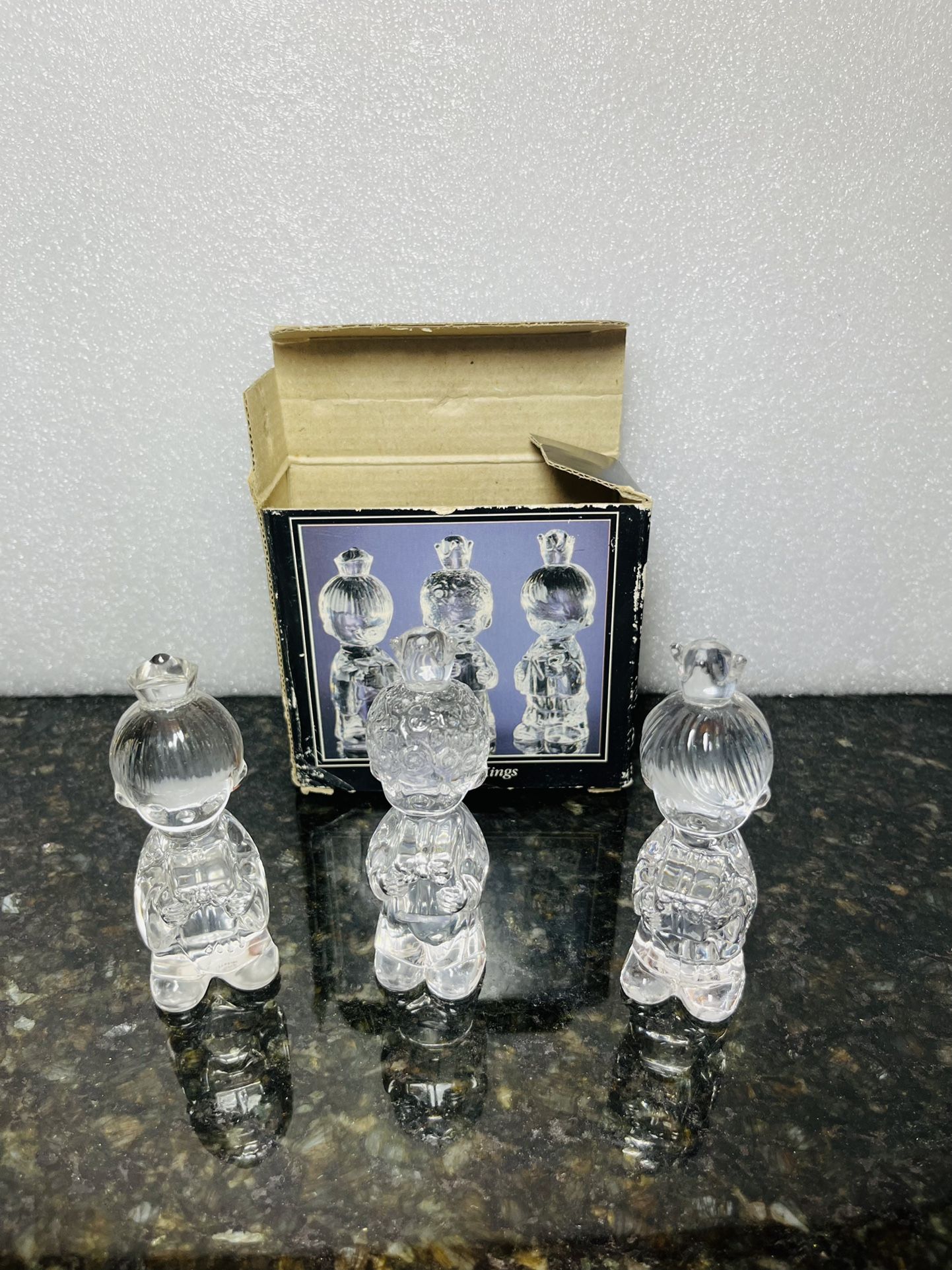 NIB Enesco Precious Moments We Three Kings 24% Lead Crystal Figurines Germany