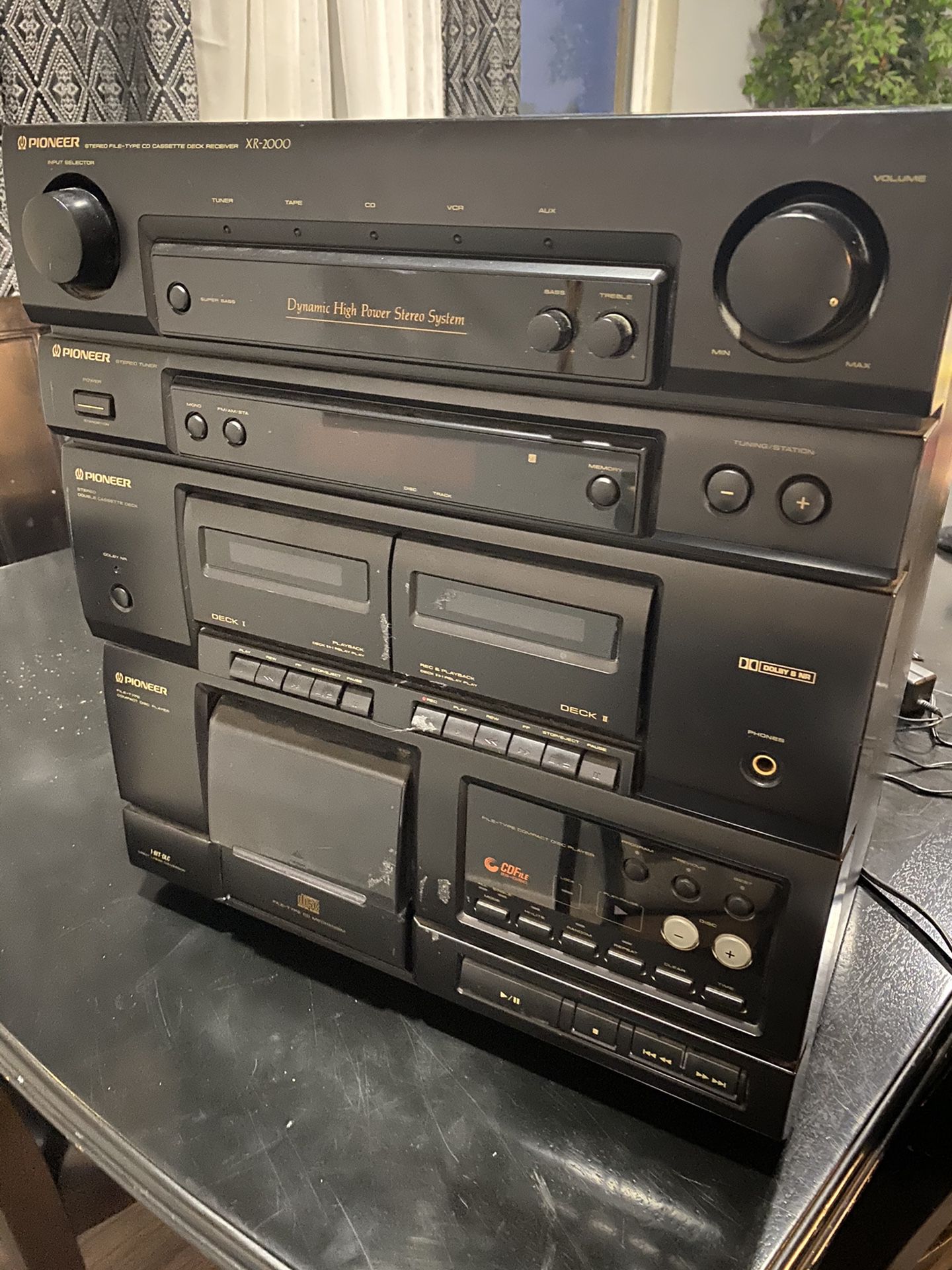 Pioneer stereo file type cd cassette deck receiver xr-2000