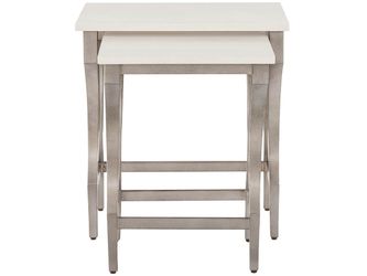 Birchaven Aged Pewter/White Nesting Tables