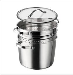 Tramontina 8-Quart Stainless Steel Tri-ply Base Multicooker with Pasta Insert