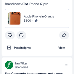 AT&t iPhone pro 17